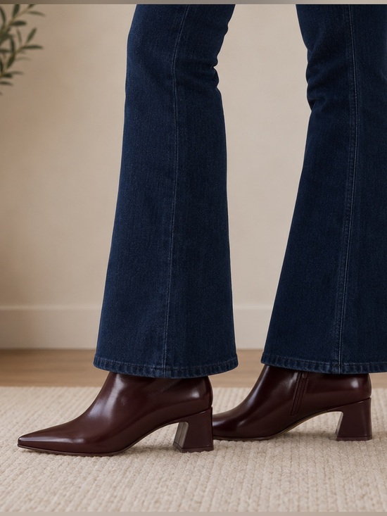 Steve Madden Shoes - Steve Madden Ashli Wine Leather Ankle Boots